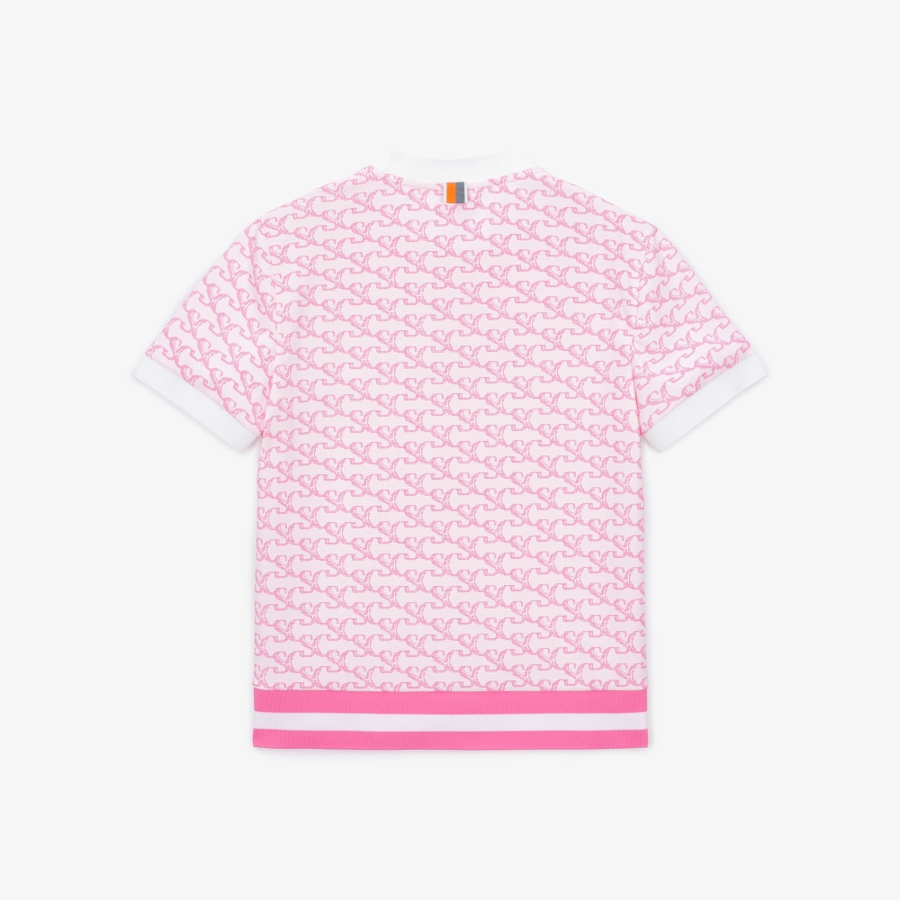 여성 SC패턴 라운드 티셔츠_라이트 핑크