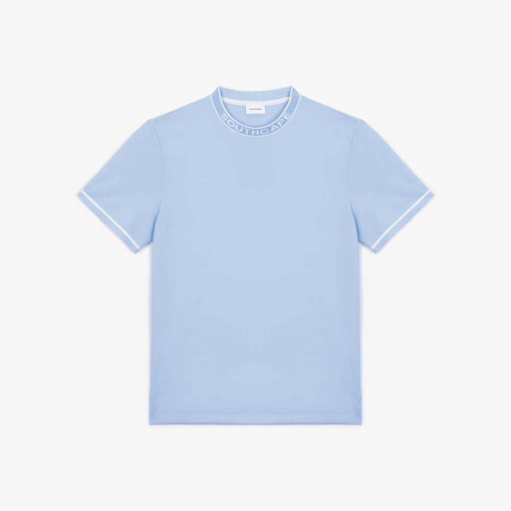 남성 라운드넥 로고 반팔 티셔츠_라이트 블루